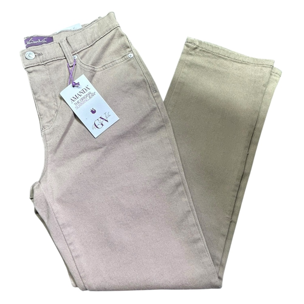 GLORIA VANDERBILT Amanda the original slimming Jean hazelnut size 6 short NWT